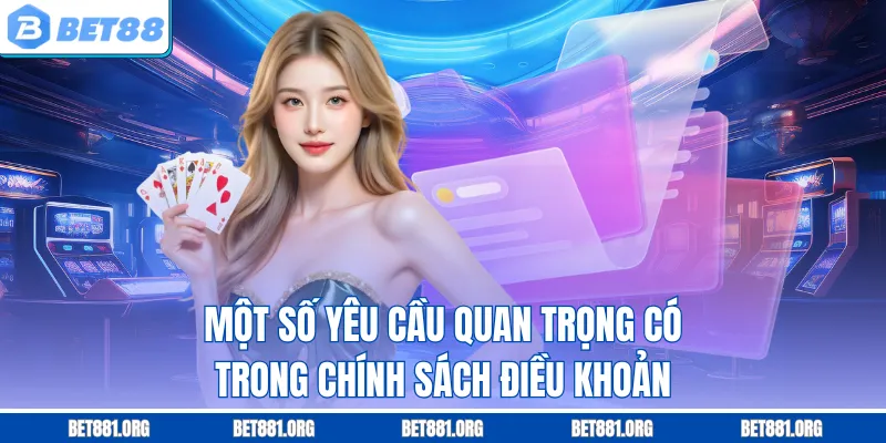 Một số yêu cầu quan trọng có trong chính sách điều khoản